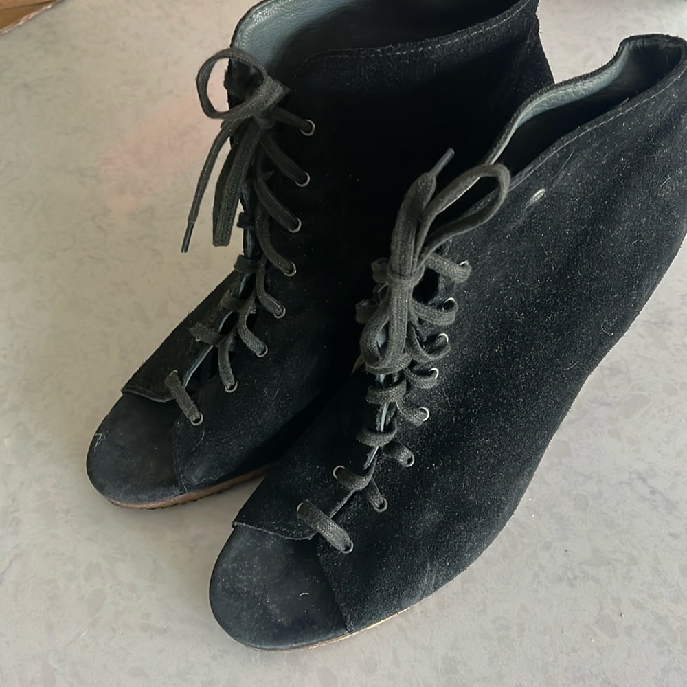 Ugg Suede Booties With Open Toe Size 12 - image 1